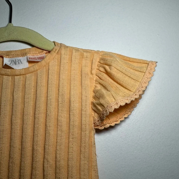Apricot/Orange ZARA baby girl top. 6/9 months - Picture 4 of 5